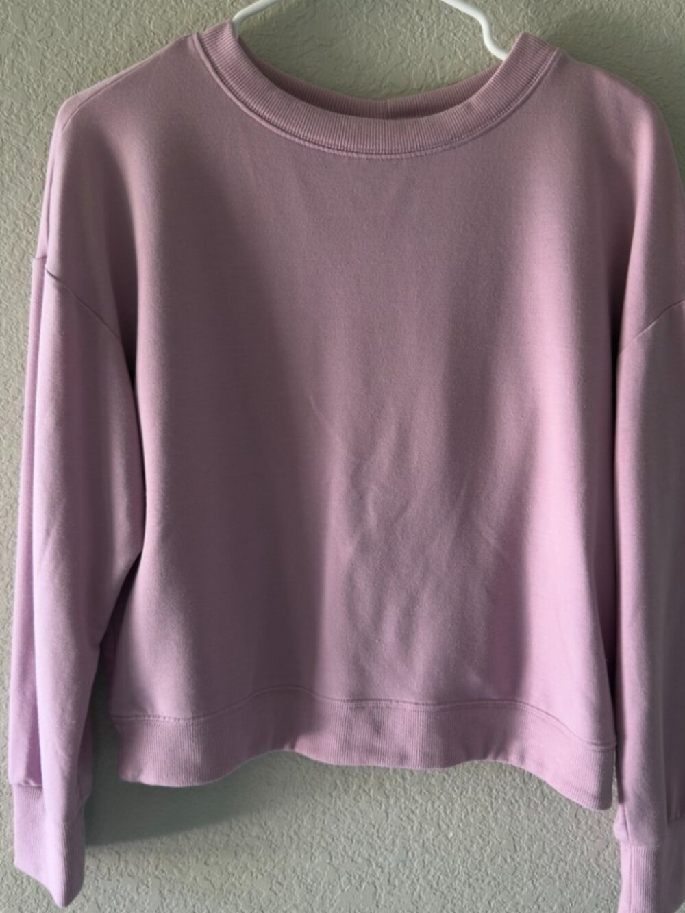 Open Back Crossover Long Sleeve Sweatshirt Pink Size S